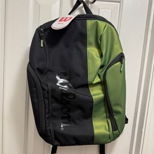 BRAND NEW Wilson Two-Tone Black and Green BLADE Backpack